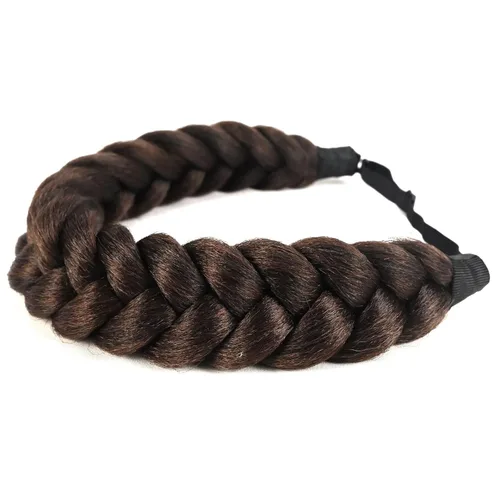 Miniatura 3 de Diadema trenzada de 3 hebras de pelo sintético trenzado grueso grueso grueso elástico diadema ropa señoras belleza