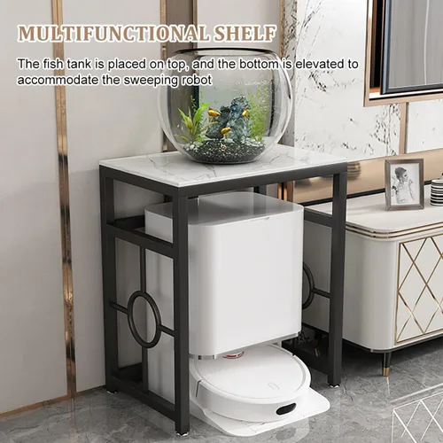 Miniatura 5 de Gabinete de soporte para aspiradora robot, estante de almacenamiento para robot de barrido, estante para aspiradora de robot, mesas auxiliares