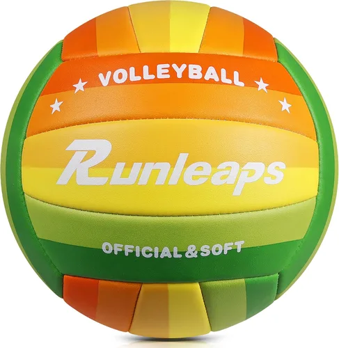 Miniatura 11 de Runleaps Pelota de voleibol de playa, tamaño oficial 5, suave, impermeable, para deportes de arena, pelota de poliuretano para interiores