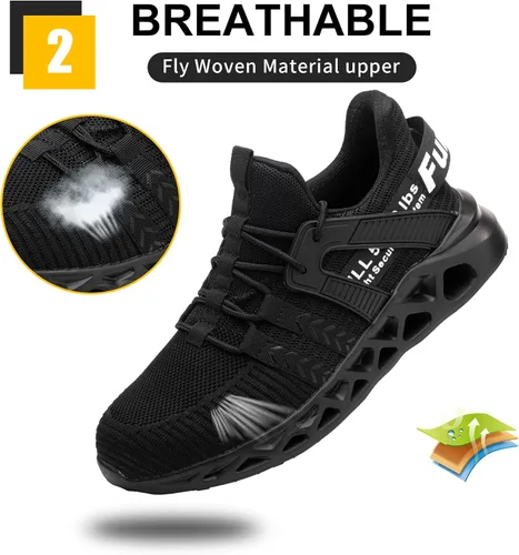 Miniatura 3 de Furuian Zapatos de punta de acero para hombres y mujeres cómodos tenis de acero para hombres zapatos de seguridad zapatos de trabajo antideslizantes