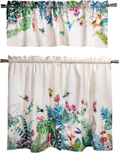 Miniatura 15 de Maison d' Hermine Juego de cortinas de cocina para ventanas, juego de cortinas de cocina 100% algodón, cenefas para el hogar [2 niveles