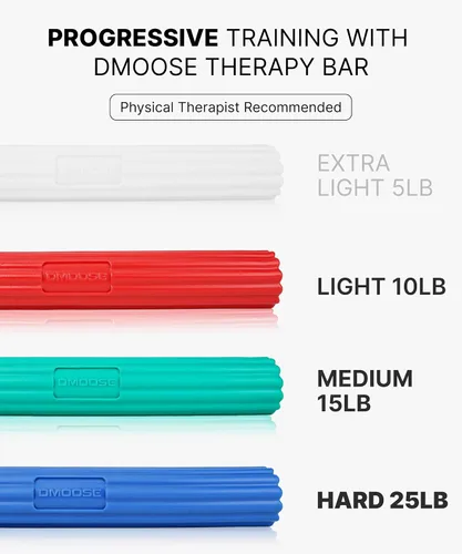 Miniatura 4 de DMoose Fitness Flex Resistance Bar for Physical Therapy - Non-Slip Odorless Material, Exercise Bar for Tennis & Golfers Elbow Tendonitis Relief