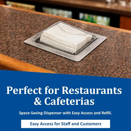 Miniatura 6 de San Jamar Dispensador de servilletas – Dispensador de servilletas de restaurante de acero inoxidable, unidad de mostrador, capacidad para 750