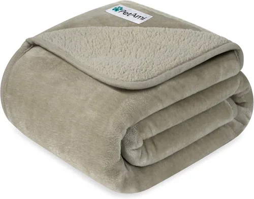 Miniatura 18 de PETAMI Manta impermeable de forro polar Sherpa para gatos y perros, color beige, talla S