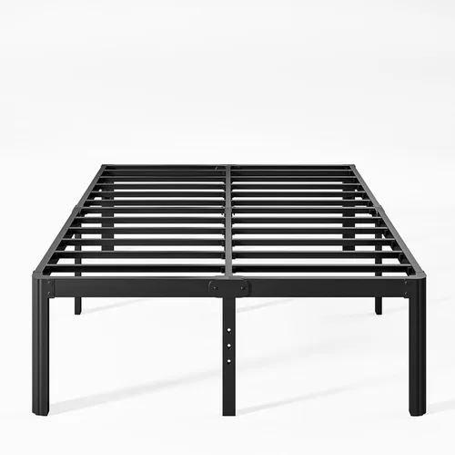Miniatura 17 de Marco de cama King de metal de 16 pulgadas de alto, no necesita somier, plataforma de marco de cama de tamaño King resistente, sin ruido, fácil