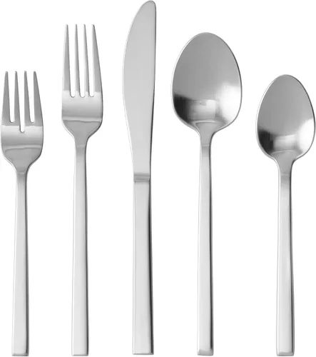 FORTESSA Arezzo - Cubiertos de acero inoxidable 18/10, juego de 20 piezas con cuchillos de mesa, tenedores y cucharas (servicio para 4), apto para