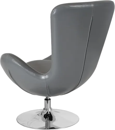 Miniatura 7 de Flash Furniture Egg Series Grey LeatherSoft Silla de recepción lateral Gris Leathersoft