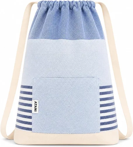 Miniatura 12 de ATANI Juego de toallas de playa turcas de gran tamaño de 69 x 35 pulgadas con bolsa de mano, secado rápido, 100% algodón turco, resistente a