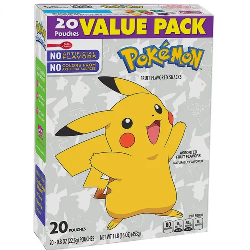 Miniatura 15 de Pokemon - Snacks con sabor a frutas, sin grasa y sin gluten, 17.6 onzas (22 bolsas)
