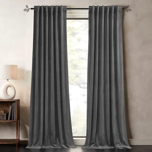 Miniatura 16 de Pony Dance Cortinas de terciopelo blanco de lana, suaves, clásicas, sólidas, aisladas térmicas, para sala de estar, protección de privacidad, lana
