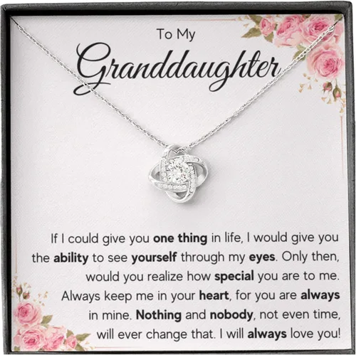 Collar para nietas, regalos de abuelas o abuelos, para mi nieta, joyería para una graduación o cumpleaños, con una tarjeta y una caja de regalo,
