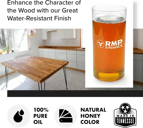 Miniatura 2 de RMP Finishes Pure Tung Oil para acabado de madera, tablas de cortar, muebles de exterior, bloques de carnicero, pisos de madera, grado alimenticio