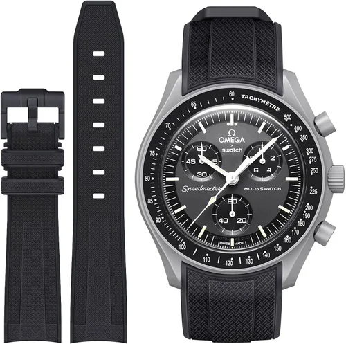 Miniatura 25 de Correa Stanchev para reloj Moonswatch, correa de silicona suave curvada sin espacio de 20mm para reloj Omega X Swatch Speedmaster, correa