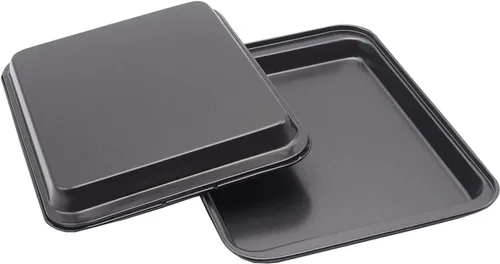 Miniatura 7 de Bandeja para hornear pequeña antiadherente de 9.45 x 7.09 pulgadas (interior 7.5 x 6), bandeja mini para galletas de 8 pulgadas, molde para horno