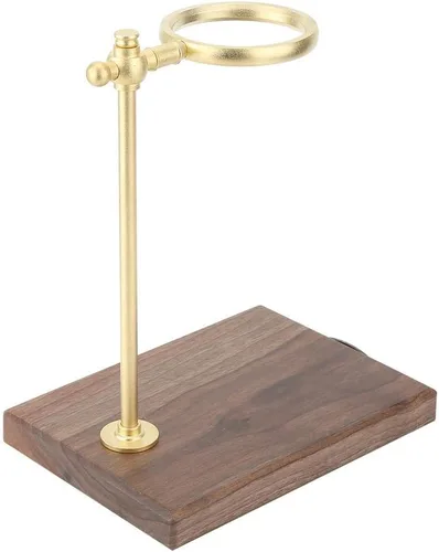 Miniatura 8 de Fdit Soporte para gotero de café de latón con base de madera, altura ajustable, rotación de 360 grados, preparación manual, 8.8 x 6.3 x 10.8 pulgadas