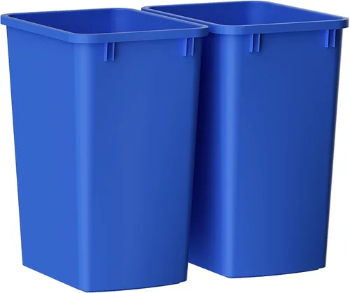 Miniatura 18 de ROOMTEC Basurero delgado ligero y duradero, cubo de basura de cocina de 35 cuartos de galón, cubos de basura delgados ligeros y resistentes, Gris