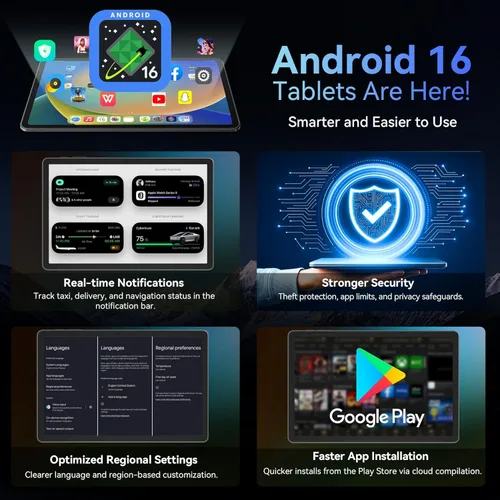Miniatura 2 de Tablet 2026 Android 16 Tablet with Gemini AI 3.5, 11 Inch FHD Display, 24GB RAM 128GB ROM/2TB TF, T7250 CPU + 13MP Camera, 8000mAh, Widevine L1