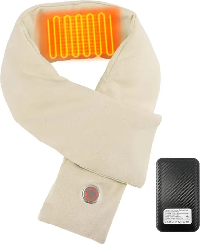 ASLDOIWEH Heated Scarf for Women & Men Christmas Gifts, Electric Heating Scarf with 4000 mAh Power Bank, Neck Heating Pad for Neck Pain, USB