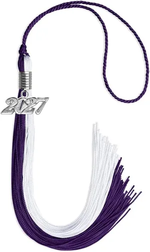 Miniatura 80 de Endea Graduation Borla de doble color con gota de fecha plateada (negro/oro antiguo, 2025)