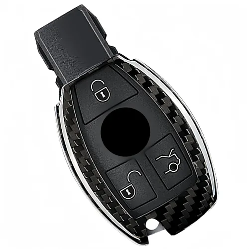 Funda para llavero de fibra de carbono genuina para Mercedes-Benz A Clase B C E S G M V Clase CLA CLS GLA GLC GLE GLK GL GLS SL SLK SLC Viano para