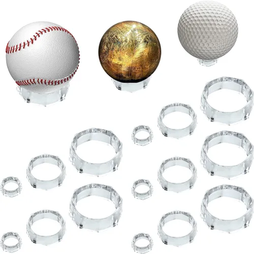 Soporte de exhibición de béisbol octágonos, soporte para esferas, anillo de béisbol transparente, soporte de esfera, soporte de exhibición redondo
