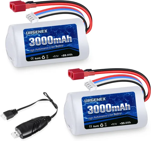 Batería de iones de litio de 11.1 V 3000 mAh para R608 sin escobillas RC Boat 15C 3000mAh Batería RC de alta capacidad con enchufe T estilo Dean