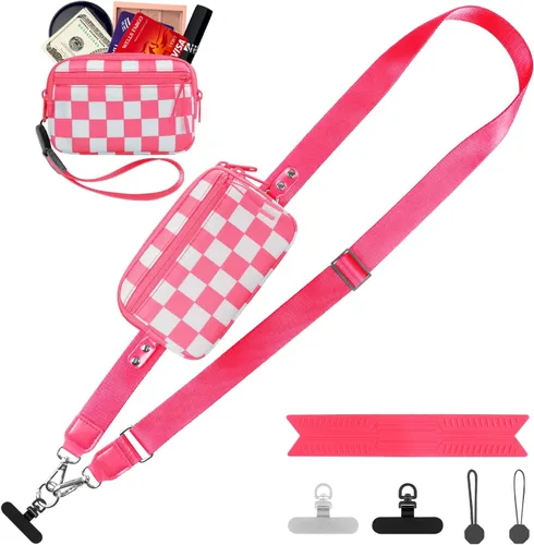 Miniatura 32 de YFWE Correa de clip and go para teléfono con cartera cruzada, cordón ajustable para teléfono con cartera RFID desmontable, correa universal