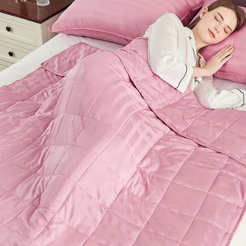 Miniatura 15 de anfie - Manta con peso para niños (40 x 60 pulgadas, 7 libras), ultrasuave y acogedora, refrescante, lavable a máquina, beige