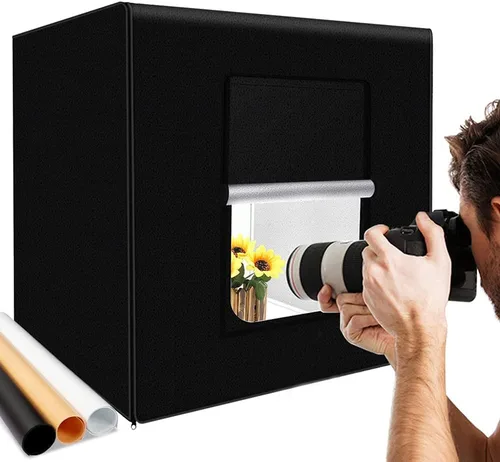 Caja de luz fotográfica grande de 27 x 27 pulgadas/27.6 x 27.6 in, regulable para estudio fotográfico, caja de tienda de campaña profesional con