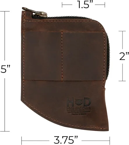 Miniatura 5 de Hide & Drink, Billetera de bolsillo EDC, organizador de efectivo curvado, soporte para tarjetas frontal delgado, clip para dinero, cuero de grano