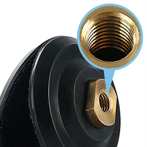 Miniatura 2 de Almohadilla de respaldo de pulido de 4 pulgadas con base de goma para soporte de almohadilla de pulido de diamante, conector de gancho y bucle