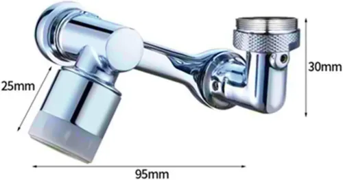 Miniatura 8 de Grifo de brazo robótico giratorio de 1080° – Modelo universal: grifo de filtro de salpicaduras, adaptador de boquilla de agua de brazo robótico
