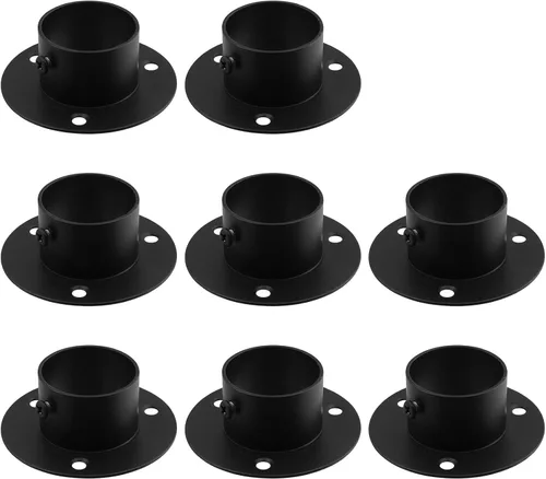 Miniatura 7 de Antrader Soporte de Barra de Armario de Acero Inoxidable de Alta Resistencia, 4 Piezas Soporte de Brida de Barra de Armario Soporte de Brida de Negro