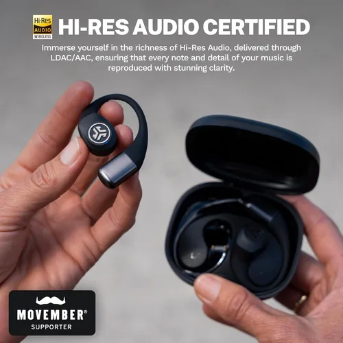 Miniatura 3 de JLab Epic Open Sport Auriculares, Negro, Libertad de Audio Inalámbrico de Oído Abierto Ajuste Sin Esfuerzo, Escucha Segura, Multipunto Bluetooth