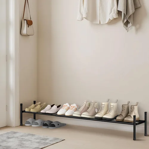 Miniatura 7 de STORAGE MANIAC Zapatero largo expandible, estante de zapatos de metal ancho apilable de 6 pares, estante ajustable para zapatos, organizador