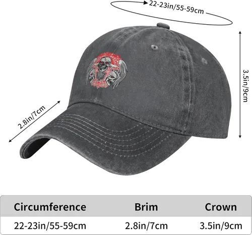 Miniatura 8 de Cowboy Hat Trendy Hats for Man and Women Djustable Four Season Outdoor Baseball Cap of Hell Skull with Angel Deep Heather
