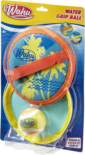 Miniatura 7 de WAHU Juego de pelota de agarre de agua con 1 bola y 2 guantes ajustables, juego de juguetes de playa con velcro para exteriores, amarillo/naranja