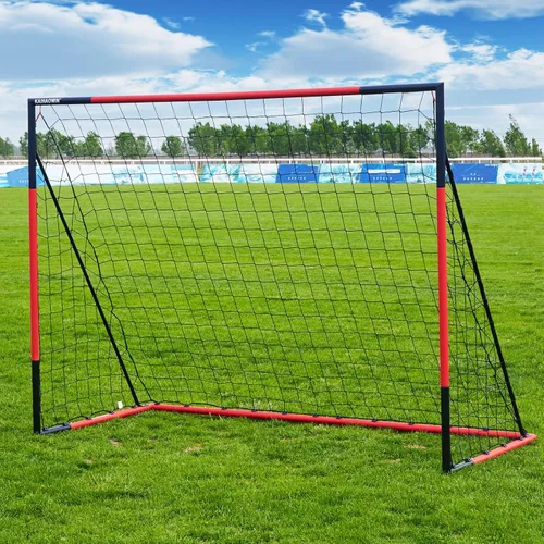 KAIHAOWIN Portería de fútbol 3'x2.5'|6'x4'|8'x6'|10'x6.6' - Portería con marco de acero para todo clima, red de fútbol de montaje rápido - Porterías