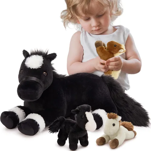 Miniatura 9 de MaoGoLan Mono gigante de peluche con bebés, juguete de peluche suave con plátano regalo para niños, niñas, niños, mamá y 3 bebés pequeños colgantes
