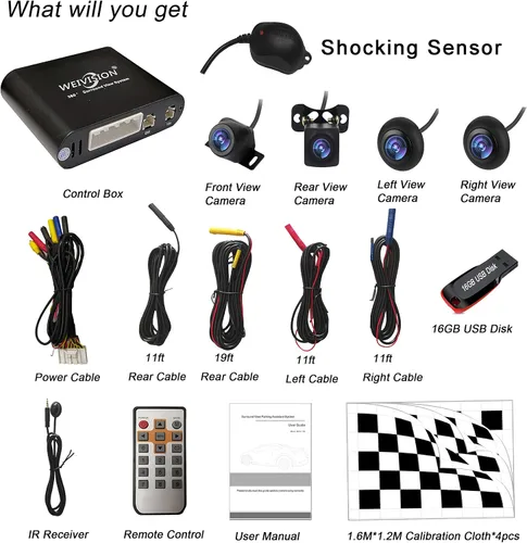 Miniatura 2 de Universal 360 grados Bird View System Car DVR Record Panoramic View All Round View Sistema de cámara de visión trasera para todo el coche