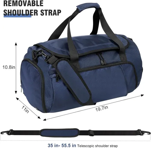 Miniatura 2 de Bolsa de gimnasio para hombres y mujeres con compartimento para zapatos y bolsillo húmedo, bolsa de gimnasio deportiva resistente al agua, bolsa