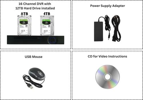 Miniatura 5 de Evertech H.265 HD 16 canales de vigilancia grabadora de video digital para AHD TVI CVI cámara analógica DVR con memoria de disco duro de 12 TB