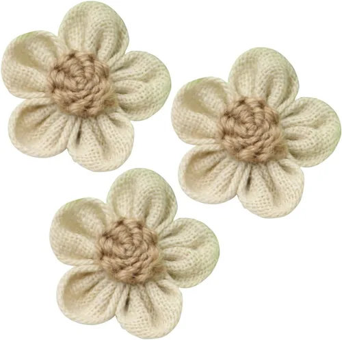 Miniatura 5 de Abaodam Flores de encaje de arpillera, 10 mini rosas de yute simuladas para bricolaje, bodas, fiestas, decoración rústica de manualidades, adornos