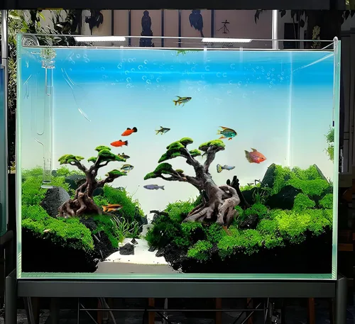Miniatura 4 de Novelsite Decoración de Pecera - Árboles Bonsái con Musgo Artificial - Rocas de Acuario para Paisajismo Acuático - Hecho de Arenisca, Decoraciones