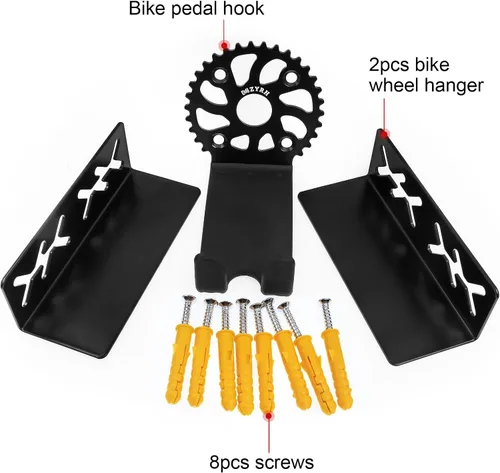 Miniatura 3 de MZYRH Soporte de pared resistente para bicicleta, acero inoxidable, 1 paquete, negro