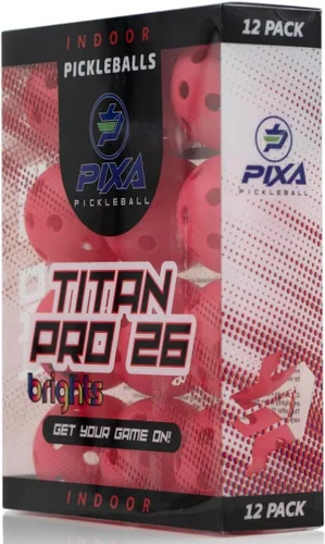 Miniatura 19 de PIXA Titan Pro 26 Pickleball para interiores, aprobado por USAPA, bolas de pickleball duraderas para interiores, rebote constante, vuelo suave, Rojo