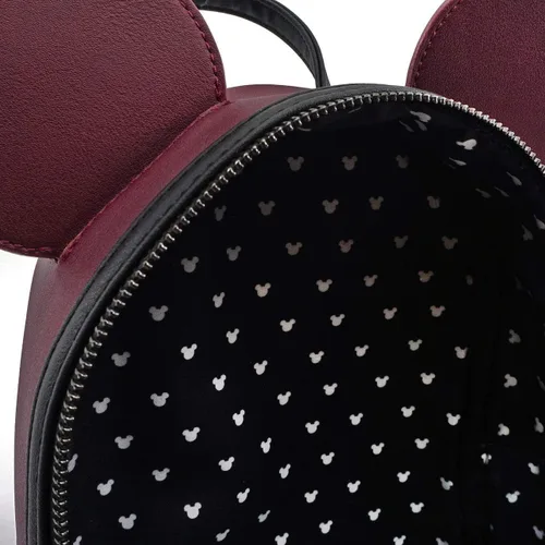 Miniatura 3 de Loungefly Minnie Mouse Maroon - Bolso de hombro acolchado con doble correa para mujer Multi