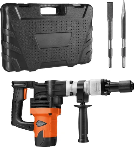 Miniatura 9 de Martillo eléctrico de demolición para hormigón, 1400 W, con 2 puntas de cincel, ideal para proyectos de construcción y renovación