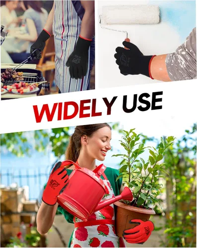 Miniatura 6 de Honeydak 36 pares de guantes de jardinería para hombres y mujeres, guantes de jardín con revestimiento de goma transpirable