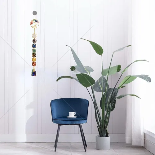 Miniatura 4 de Adornos colgantes de cristal hechos a mano para ventana de coche, 7 chakras, decoración del hogar, Feng Shui, ornamento de yoga y meditación